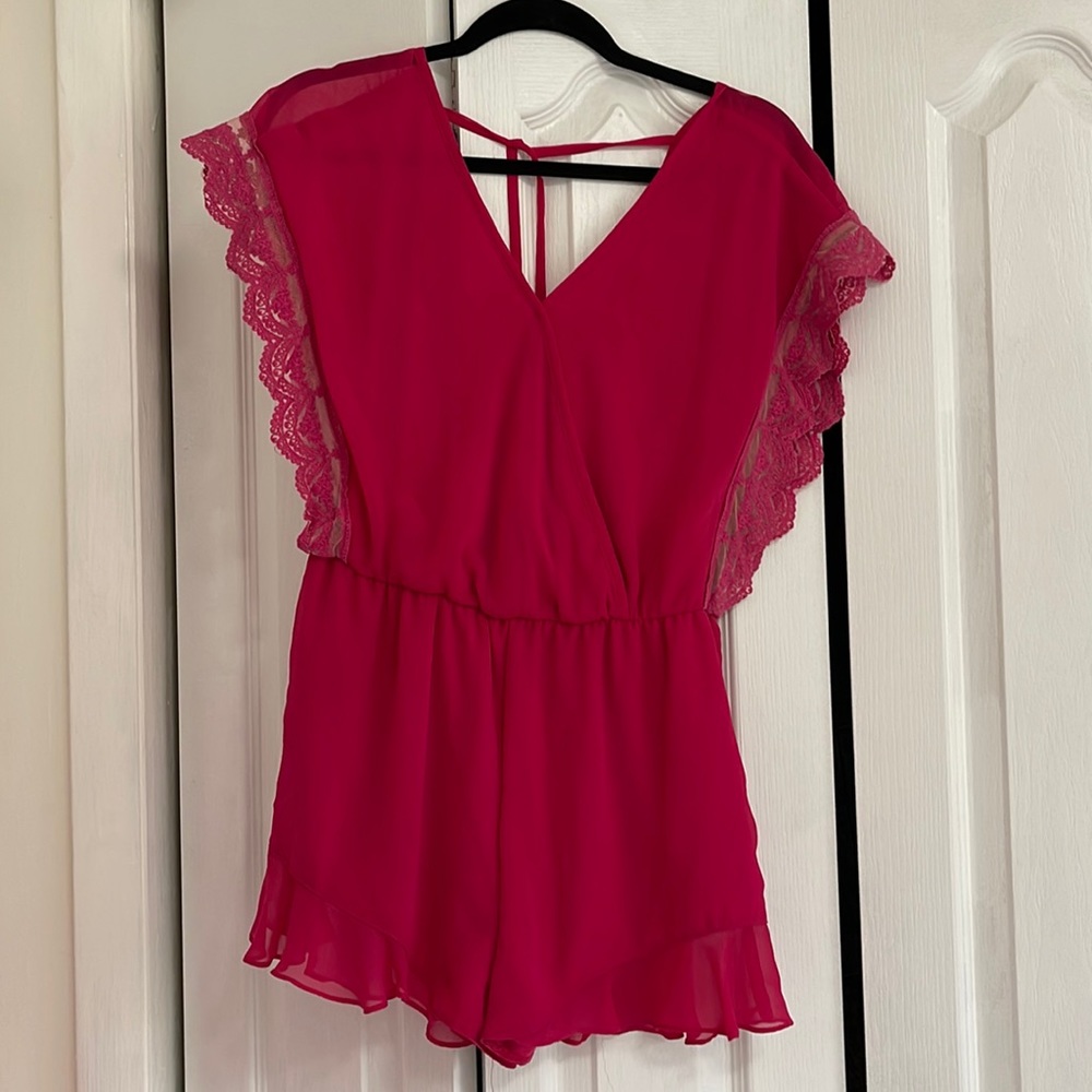 Pink Lace Romper